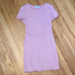 Pink Short Sleeve Mini Dress - Size S